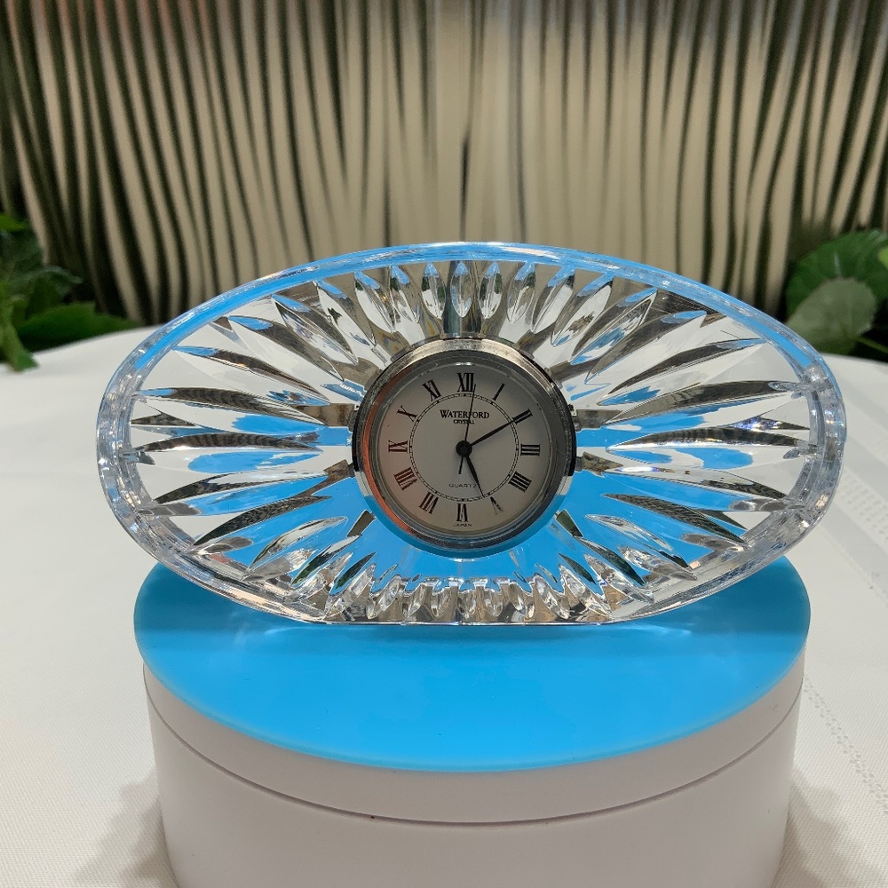 Vintage Oval Waterford Crystal Table-side Clock